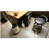 Image 1 : GROUP LOT. 2 DRAWER FILE CABINET WITH KEY, 54" WALL MOUNTED WORK TOP AND SWIVEL STOOL