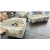Image 8 : LARGE GROUP OF SMALL T-CUPS AND CERAMIC SPOONS WITH FISH PATTERN. 4 BINS AND ONE BOX. HUNDREDS AND