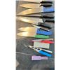 Image 2 : LARGE BIN OF KITCHEN KNIVES, SHARPENING TOOLS, ETC APPROX 25 + PIECES