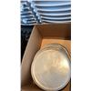 Image 3 : BOX OF PIZZA PANS, BOARDS AND LARGE CUTTING KNIVES. 16X15" PANS, 8X14"