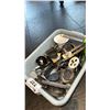 Image 1 : BIN OF KITCHEN ACCESSORIES. EGG CUTTER, CAN OPENER, TONGS, ZESTER, ICING SPREADERS, SCRAPER, BAKING