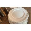 Image 2 : APPROX 115 OFF WHITE ANTIQUE STYLE CHARGERS (PLASTIC)