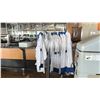 Image 2 : 3 RACKS OF BRANDED CHEF AND STAFF CLOTHING PLUS BOX OF NEW CLOTHING.