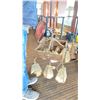 Image 2 : ANTIQUE BRASS AND GLASS TYPE HANGING LIGHT. 5'
