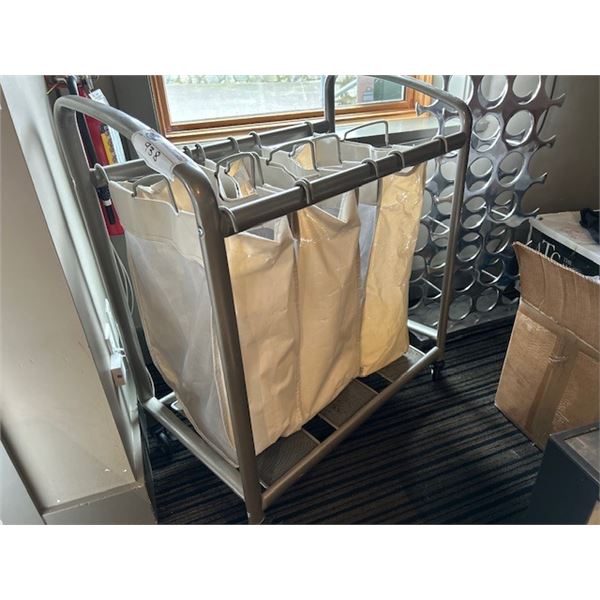 DIVIDED LAUNDRY CART ON WHEELS