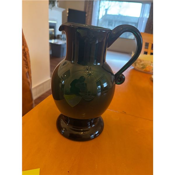 Dark green glass picture