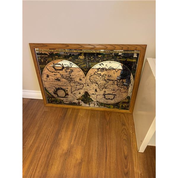 Vintage mirrored map measure 34 1/2 inches 4 1/2 inches
