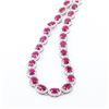 Image 3 : 36.82 ctw BURMESE Ruby and 3.91 ctw Diamond Platinum Necklace (GIA CERTIFIED)