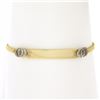 Image 6 : 14k Gold 6.25" Engravable ID Chain Bracelet w/ Diamond Interlocking Circle Side