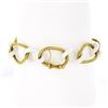 Image 2 : Italian Giovanni Marchiso White Ceramic & 18k Gold Textured Link Chain Bracelet