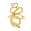 Image 4 : Vintage 14k Yellow Gold Textured Detailed Coiled Snake Statement Wrap Band Ring