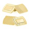 Image 4 : Men's 14k Yellow Gold Polished Grooved Dual Panel Engraveable Cuff Links