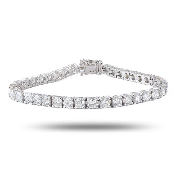 12.06 ctw H to I COLOR SI2 to I1 CLARITY Diamond Platinum Tennis Bracelet