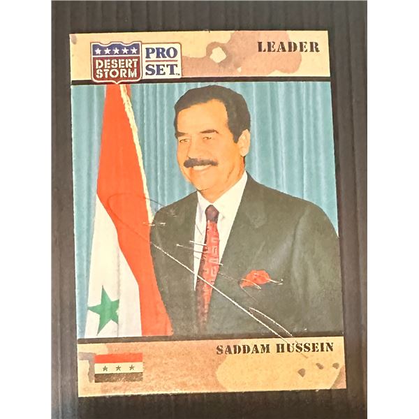 Saddam Hussein Autographed Card