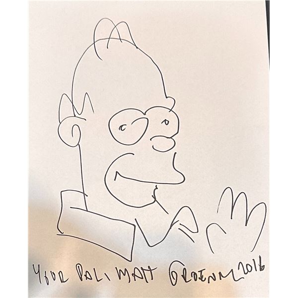 Matt Groening Homer Autographed Sketch