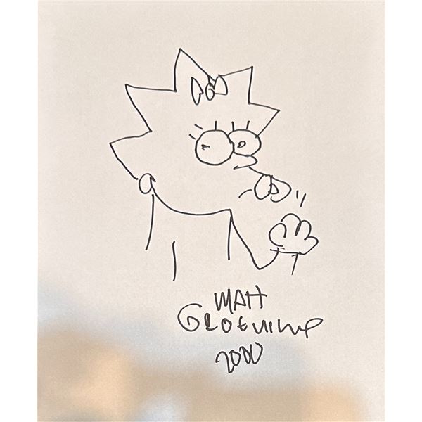 Matt Groening Maggie  Autographed Sketch