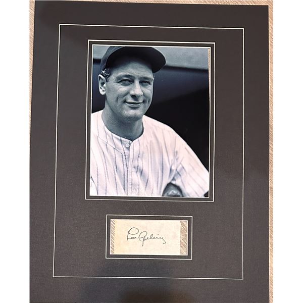 Lou Gehrig Autographed Display