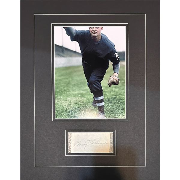 Christy Mathewson Autographed Display