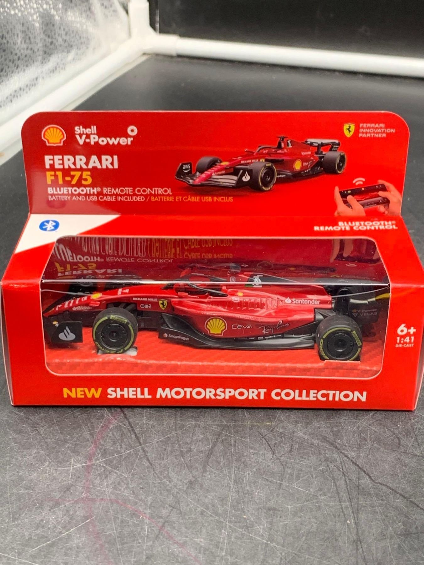 Shell Ferrari Remote Control Shell V-Power Ferrari F1-75 Bluetooth Remote Control Car with included ...