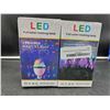Image 2 : 2 Pack RGB Color Rotating Bulb, E26/E27, LED Party Bulbs Colored Strobe Light Bulb Multi Crystal Sta