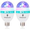 Image 1 : 2 Pack RGB Color Rotating Bulb, E26/E27, LED Party Bulbs Colored Strobe Light Bulb Multi Crystal Sta