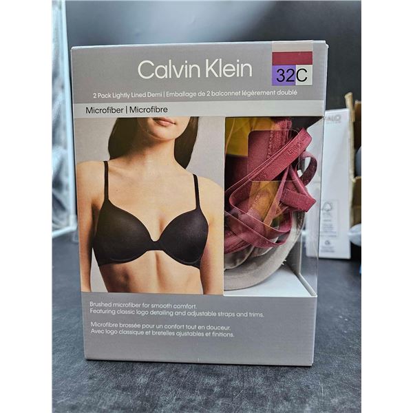 Calvin Klein Microfiber 2pk Lightly Lined Demi Bras (32C)