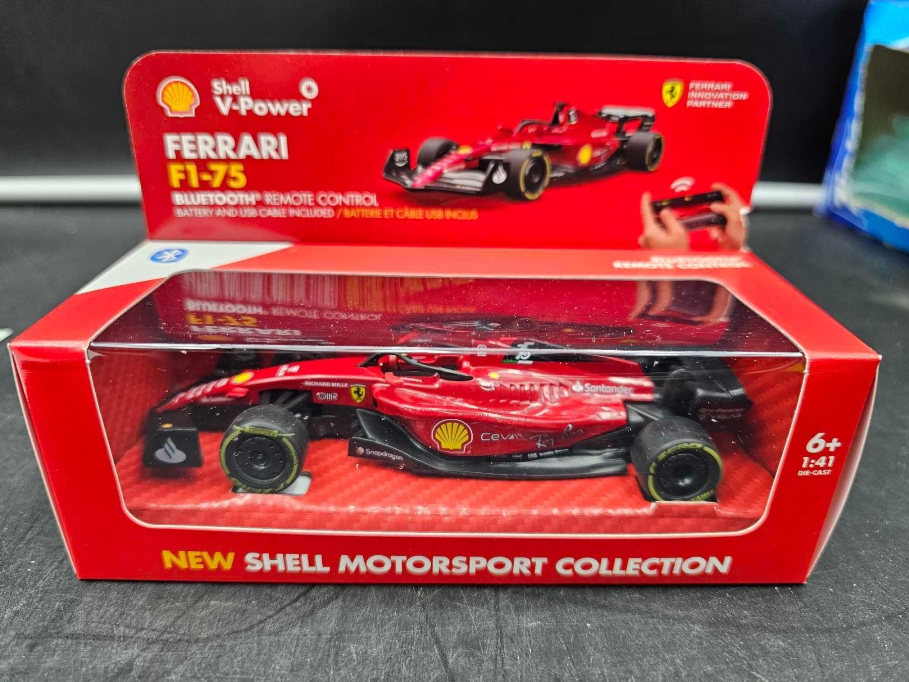 Shell Ferrari Remote Control Shell V-Power Ferrari F1-75 Bluetooth Remote Control Car with included ...