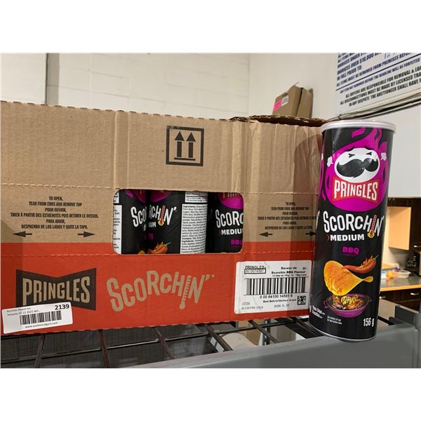 CASE LOT - Pringles Scorchin BBQ Medium Potato Chips 14 x 156g