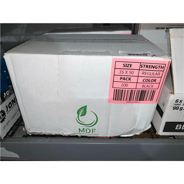 CASE LOT - MDF Garbage Bags 35  x 50  Black Regular Strength 200