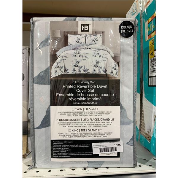 Luxuriously Soft Printed Reversible Duvet Cover Set-Double/Queen
