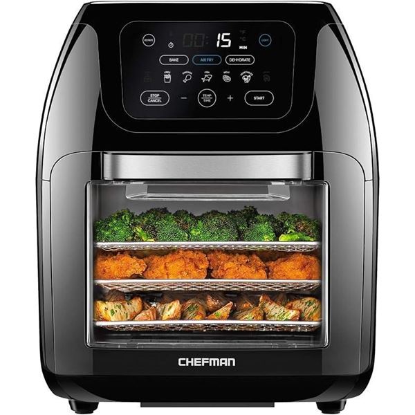 CHEFMAN Multifunctional Digital AirFryer+ Rotisserie,Dehydrator, Convection Oven17 Touch Screen Pres