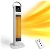 Image 1 : Halybau 24" Tower Ceramic Space Heater with Remote, Digital Thermostat, 1500W PTC Ceramic Heater wit