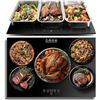 Image 1 : SHASUKI Electric Server Warming Tray,Food Warmer for Parties,9 Adjustable Temperature Control,6 Hour