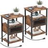 Image 1 : DOMYDEVM 2 Pack Nightstand with Charging Station Bedroom Bedside Table with Power Outlets and USB Po