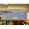 Image 2 : Kviflon Ceiling Fan With RGB Lights 46" Modern Low Profile Ceiling Fan with Light and Remote App Con