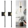 Image 1 : Morauroral Battery Operated Wall Sconces Set of Two, 24 Inch Dimmable Wall Sconces with Remote Contr