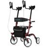 Image 1 : ELENKER Upright Walker, Stand Up Rollator Walker with Padded Seat and Backrest, Lightweight, Compact