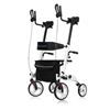 Image 1 : ELENKER Upright Walker, Stand Up Folding Rollator Walker Back Erect Rolling Mobility Walking Aid- Wh