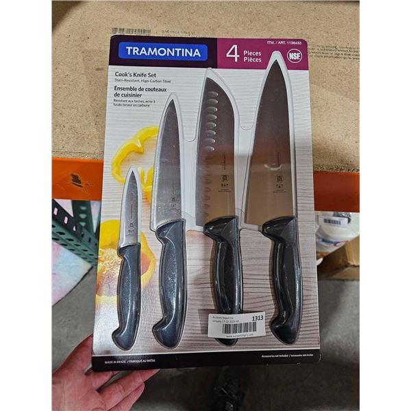 Tramontina 4pk Cook's Knife Set, stain-resistant, high carbon steel