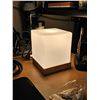 Image 2 : Lot of 2 - LIGHTACCENTS Square Glass Desk Lamp, Cube LED Light, Warm Bedside Table Accent Lamp with 