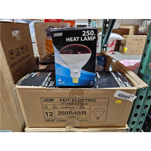 Lot of 12 Feit Electric 250W Heat Lamps