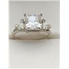 Image 2 : 2.43 CT GRA CERTIFIED PRINCESS CUT MOISSANITE STONE VVS D COLOR WITH A TRIANGULAR MOISSANITE SET ON 