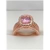 Image 1 : Rose Ladies Pink Topaz .80 Caray Cussion Cut Cluster top ring Size 7