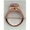Image 3 : Rose Ladies Pink Topaz .80 Caray Cussion Cut Cluster top ring Size 7