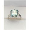 Image 1 : 5.60 CT SQUARE BRILLIANT CUT MOISSANITE STONE VVS BLUISH-GREEN COLOR SET IN 6 CLAW HEAD RETAIL VALUE
