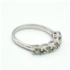Image 2 : Silver Green Sapphire(1.25ct) Rhodium Plated Ring (~Size 7) (~weight 2.35g)