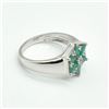 Image 2 : Silver Emerald(1.35ct) Rhodium Plated Ring (~Size 7) (~weight 2.95g)