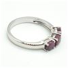 Image 2 : Silver Ruby(0.75ct) Rhodium Plated Ring (~Size 7) (~weight 2.4g)