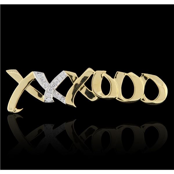 18KT Two-Tone Gold Tiffany & Co 0.25ctw Diamond Brooch GB2992