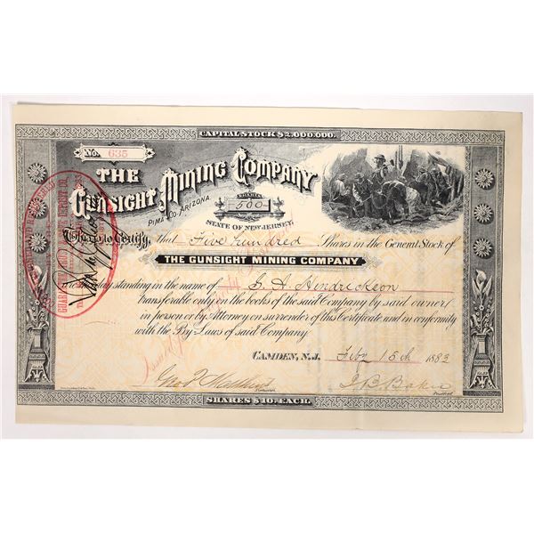 Gunsight Mining Company Stock Certificate [193415]